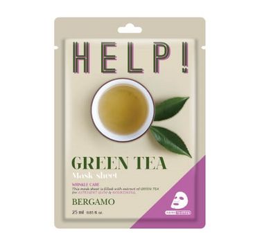 Bergamo Help Sheet Mask maska do twarzy z Green Tea (25 ml)