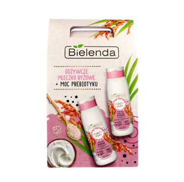 Bielenda Beauty Milky zestaw kosmetyków kremowe mleczko ryżowe z prebiotykiem do kąpieli i pod prysznic (400 ml) + mleczko ryżowe z prebiotykiem do pielęgnacji ciała (400 ml)