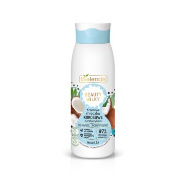 Bielenda Beauty Milky kremowe mleczko kokosowe z prebiotykiem do kąpieli i pod prysznic (400 ml)