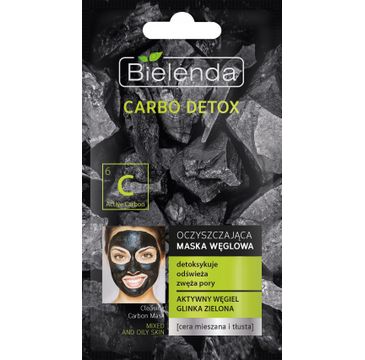Bielenda Carbo Detox maska do cery mieszanej i tłustej węglowa oczyszczająca (8 g)