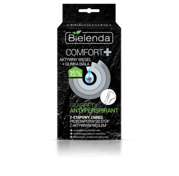 Bielenda Comfort+  skarpety-antyperspirant – dwuetapowy zabieg przeciwpotny do stóp z aktywnym węglem