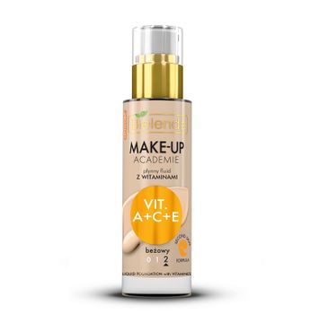 Bielenda Make-Up Academie płynny fluid z witaminami A + C + E 2 Beżowy (30 ml)