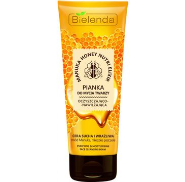 Bielenda Manuka Honey Nutri Elixir pianka do mycia twarzy oczyszczająco-nawilżająca (150 g)