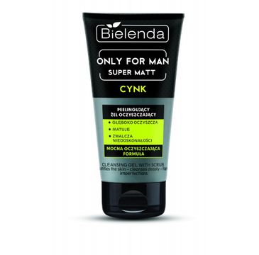 Bielenda Only For Men Super Matt – peelingujący żel oczyszczający (150 ml)