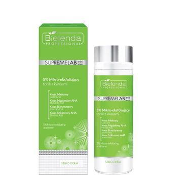 Bielenda Professional Supremelab Sebio Derm  5% Mikro-eksfoliujący tonik z kwasami (200 ml)