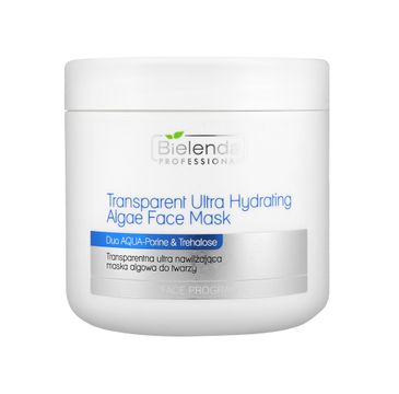 Bielenda Professional Transperent Ultra Hydrating Algae Face Mask transparentna ultra-nawilżająca maska algowa do twarzy (190 g)