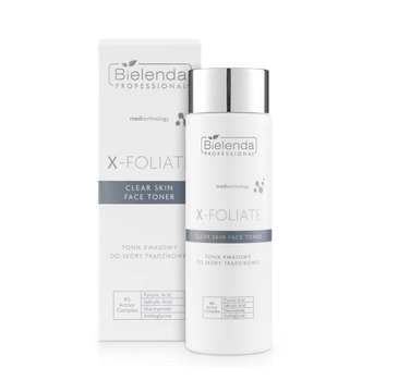 Bielenda Professional X- Foliate Clear Skin tonik kwasowy do skóry trądzikowej (200 ml)