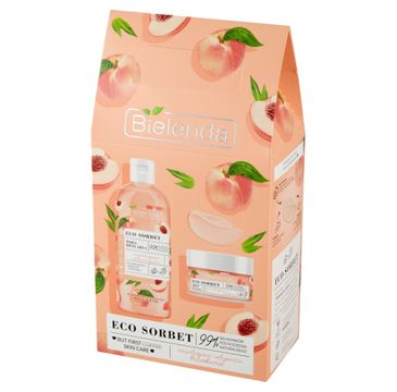 Bielenda Eco Sorbet Brzoskwinia zestaw kosmetyków krem do twarzy (50 ml) + woda micelarna (500 ml)