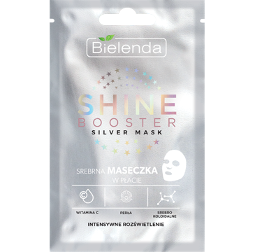 Bielenda Shine Booster Silver Mask srebrna maseczka w płacie