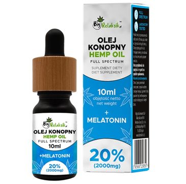 BigRelaksik Hemp Oil Full Spectrum 20% 2000mg suplement diety w kroplach Olej Konopny + Melatonina 10ml