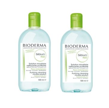 Bioderma Sebium H2O płyn micelarny do skóry tłustej i mieszanej (2 x 500 ml)