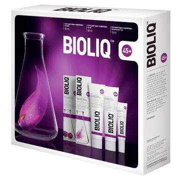 Bioliq 45+ zestaw kosmetyków krem na dzień (50 ml) + krem na noc (50 ml) + krem do skóry oczu i ust (15 ml)