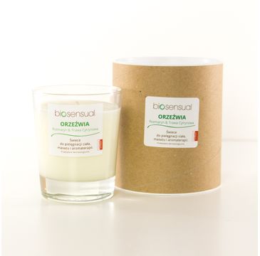Biosensual Orzeźwia świeca aromaterapeutyczna Rozmaryn & Trawa Cytrynowa (200 ml)