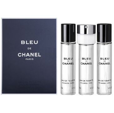 Bleu de Chanel Pour Homme zestaw woda toaletowa spray + wkłady 3x20ml