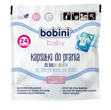Bobini Baby hypoalergiczne kapsułki do prania do bieli i kolorów (24 szt.)