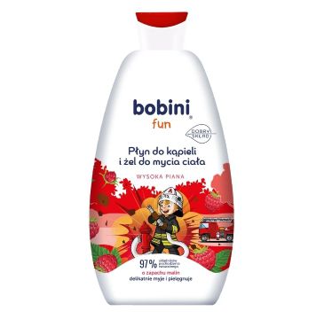 Bobini Fun płyn do kąpieli i żel do mycia ciała o zapachu malin (500 ml)
