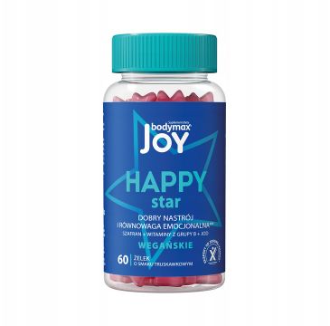 Bodymax Joy Happy Star dobry nastrój i równowaga emocjonalna suplement diety o smaku truskawkowym (60 żelek)