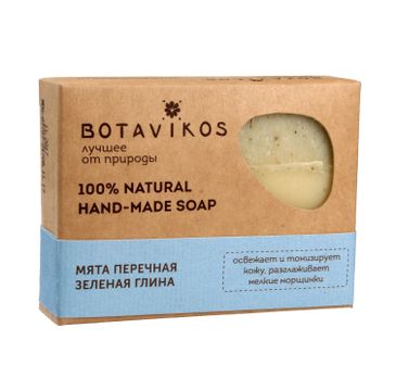 Botavikos mydło ręcznie robione 100% naturalne Mięta Pieprzowa i Zielona Glinka (100 g)