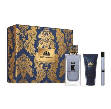 K by Dolce & Gabbana – zestaw woda toaletowa spray 100ml + miniatura wody toaletowej 10ml + żel pod prysznic 50ml (1 szt.)