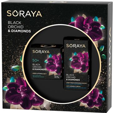 Soraya – Black Orchid & Diamonds zestaw liftingujący krem do twarzy na dzień i na noc 50+ 50ml + krem przeciwzmarszczkowy pod oczy i na powieki 15ml (1 szt.)