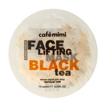 Cafe Mimi Maseczka-scrub do twarzy Czarna herbata i trawa cytrynowa (10 ml)