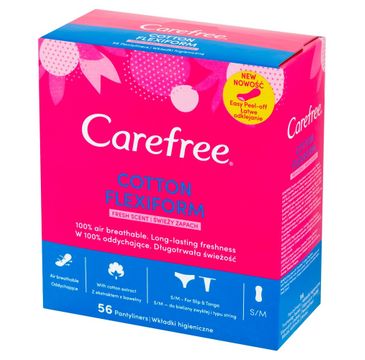 Carefree Cotton Flexiform Wkładki higieniczne Fresh Scent 1 op. - 56 szt.