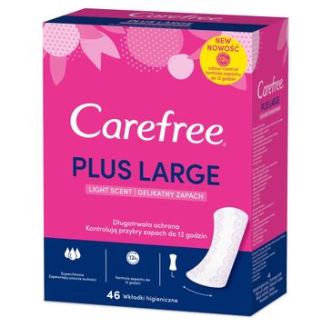 Carefree – Plus Large Wkładki higieniczne Light Scent - delikatny zapach (1op.- 46 szt.)