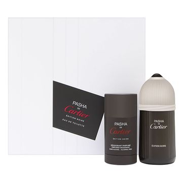 Cartier Pasha de Carier Edition Noire zestaw woda toaletowa spray 100ml + dezodorant sztyft 75ml