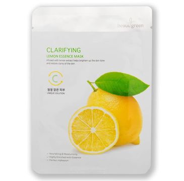 BeauuGreen Clarifying Lemon Essence Mask – rozświetlająca maseczka do twarzy Cytryna (23 g)