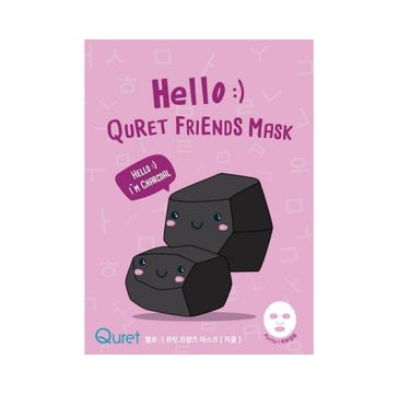 Quret Hello:) Friends Mask maska do twarzy w płachcie Węgiel Aktywny (25 g)