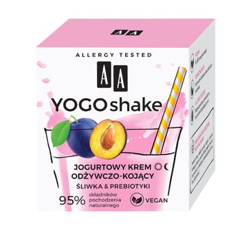 AA Yogo Shake - jogurtowy krem odżywczo-kojący Śliwka & Prebiotyki na dzień i noc (50 ml)