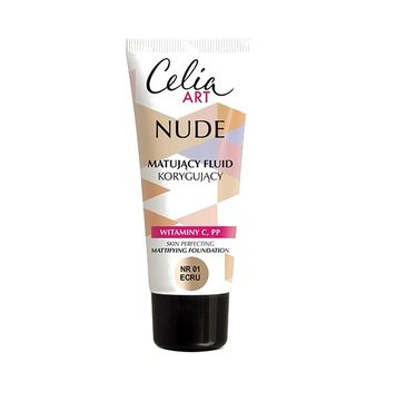 Celia Art Nude Matujący fluid do twarzy korygujący nr 01 ecru (30 ml)