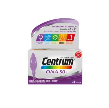 Centrum Ona 50+ witaminy i minerały dla kobiet po 50. roku życia suplement diety (30 tabletek)