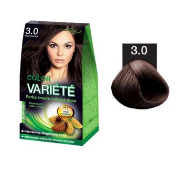 Chantal Variete Color Permanent Color Cream farba trwale koloryzująca 3.0 Brąz Mocca 50g