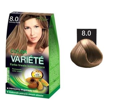 Chantal Variete Color Permanent Color Cream farba trwale koloryzująca 8.0 Beżowy Blond  50g