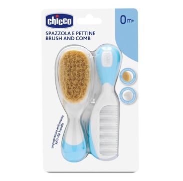 Chicco Brush and Comb zestaw szczotka z naturalnego włosia + grzebyk 0m+