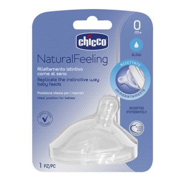 Chicco NaturalFeeling smoczek silikonowy na butelkę przepływ wolny - 0m+