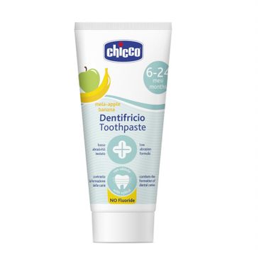 Chicco Toothpaste pasta do zębów bez fluoru o smaku jabłkowo-bananowym 6-24m (50 ml)