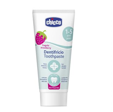 Chicco Toothpaste pasta do zębów bez fluoru o smaku truskawkowym 1-5l (50 ml)