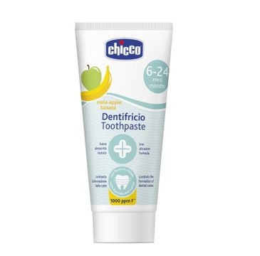 Chicco Toothpaste Pasta do zębów z fluorem 1000ppm o smaku jabłkowo-bananowym 6-24m (50 ml)