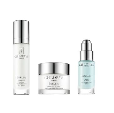 Chlorys Edeleis Beauty Ritual Hydration & Protection zestaw odmładzające serum do twarzy 10ml + odmładzający krem na dzień 12ml + odmładzający krem na noc 10ml