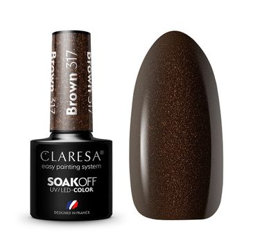 Claresa Soak Off UV/LED Brown lakier hybrydowy 317 (5 g)