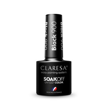 Claresa Soak Off UV/LED Color lakier hybrydowy 900 Black (5 g)