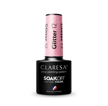 Claresa Soak Off UV/LED Glitter lakier hybrydowy 12 (5 g)