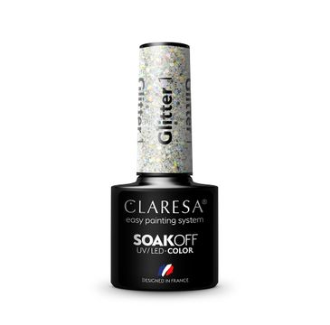 Claresa Soak Off UV/LED Glitter lakier hybrydowy 1 (5 g)