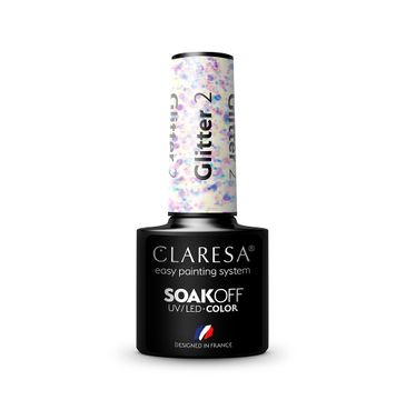 Claresa Soak Off UV/LED Glitter lakier hybrydowy 2 (5 g)