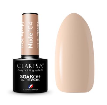 Claresa Soak Off UV/LED Nude lakier hybrydowy 104 (5 g)