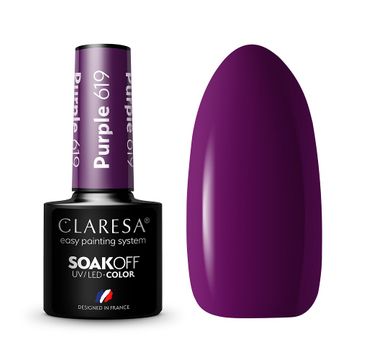 Claresa Soak Off UV/LED Purple lakier hybrydowy 619 (5 g)