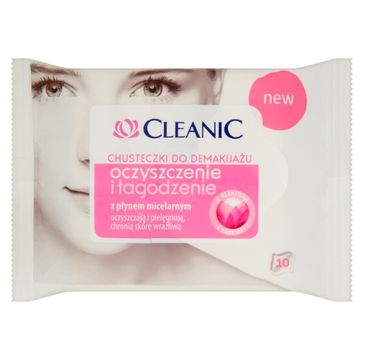 Cleanic chusteczki do demakijażu oczyszczenie i łagodzenie cery wrażliwej 10 szt. 1 op.