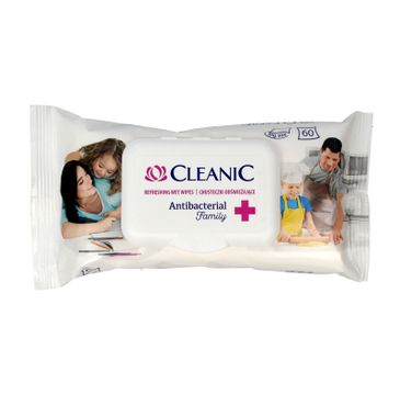 Cleanic Family Antibacterial chusteczki odświeżające 60 szt.